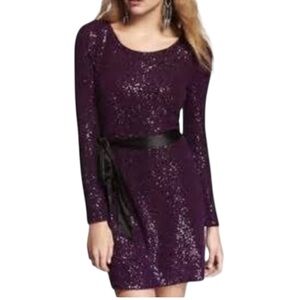 NWT EXPRESS PURPLE SEQUINED MINI DRESS SIZE M